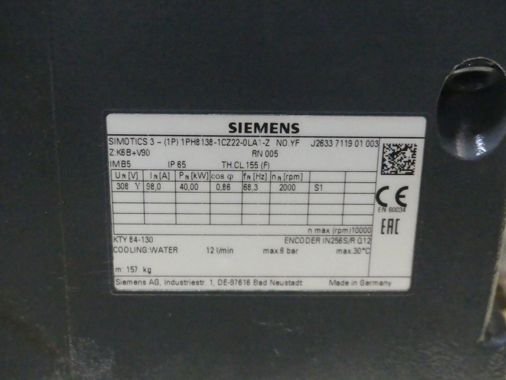 Siemens 1PH8138-1CZ22-0LA1-Z