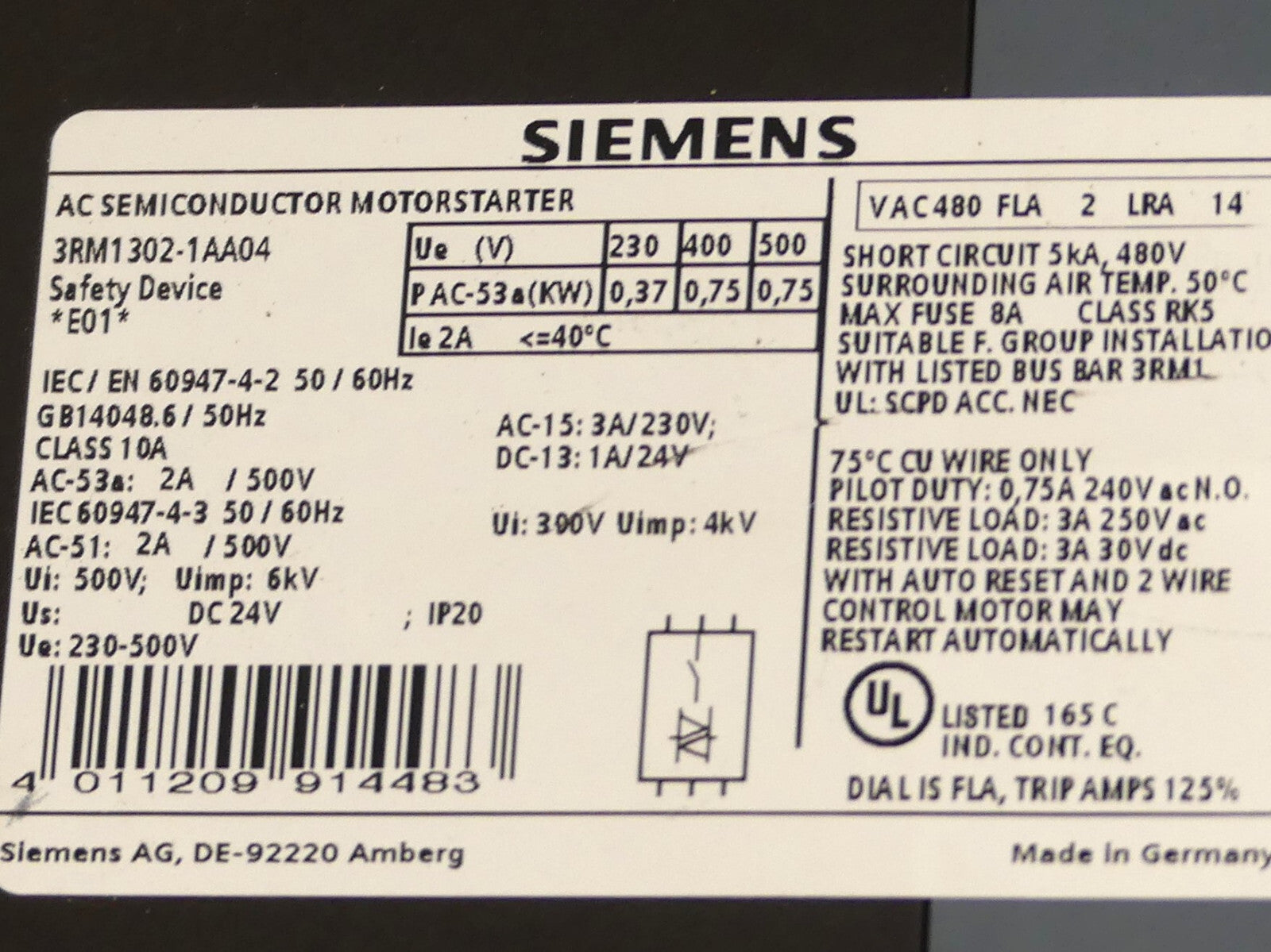 Siemens 3RM1302-1AA04