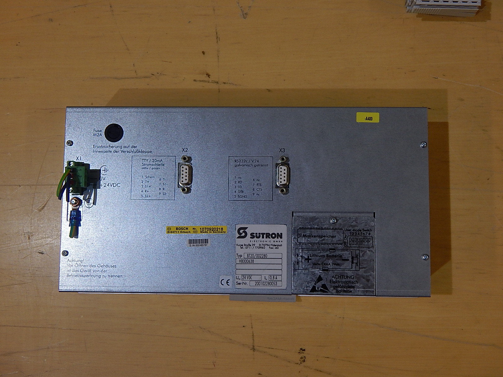 Bosch Sütron BT20 / 002280 -  BT20/02280 Bedienkonsole 1070920218  Used