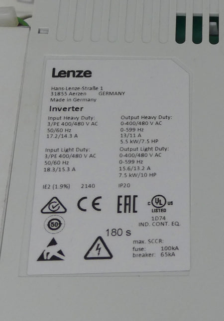 Lenze  i550  I55AE255F10V10002S / 7,5 KW