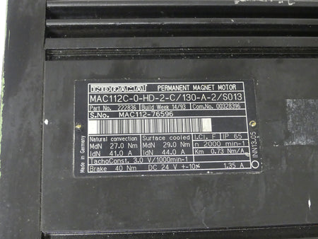 INDRAMAT MAC112C-0-HD-2-C/130-A-2/S013