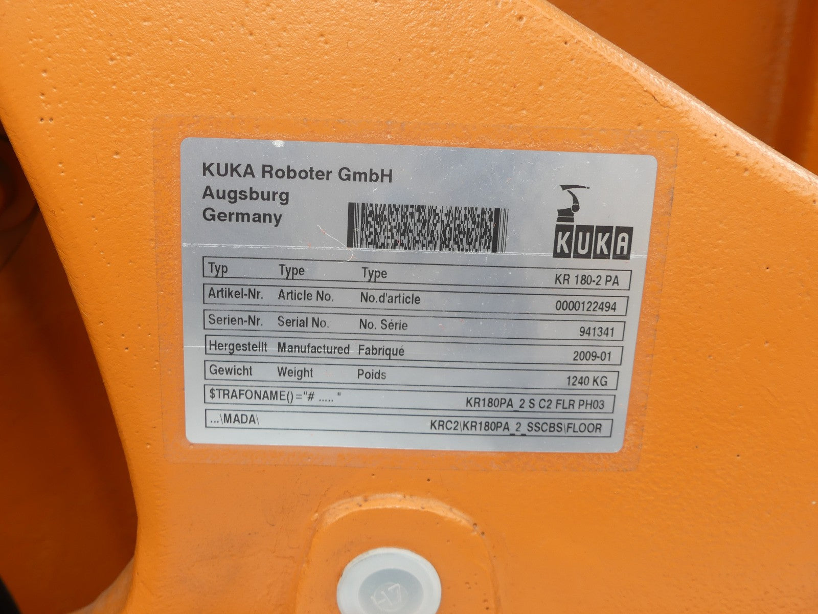 KUKA  KR 180-2 PA Industrieroboter