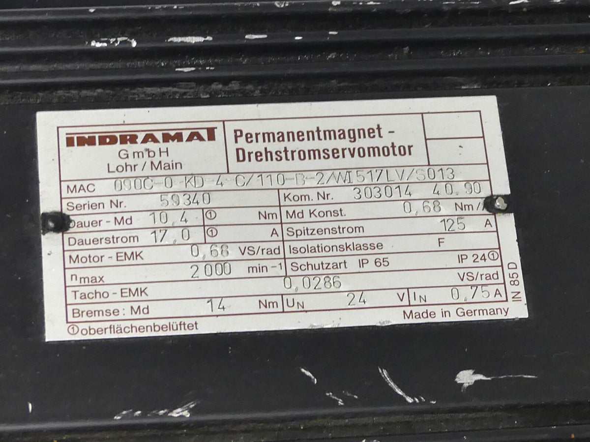 Indramat MAC090C-0-KD-4-C/110-B-2/WI517LV/S013