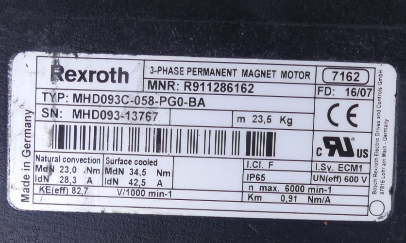 Rexroth MHD093C-058-PG0-BA