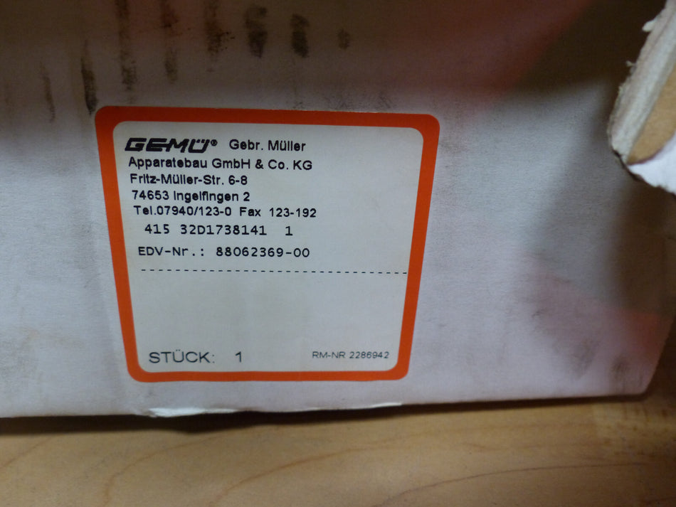 Gemü 415 32D1738141 1 PS 10,0 bar Ventil