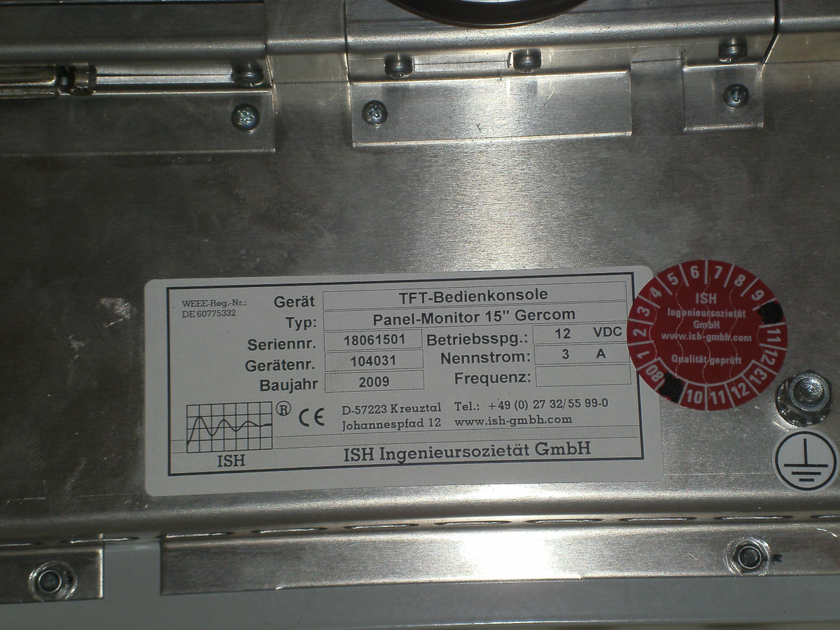 TFT -Bedienkonsole Typ.Pnel-Monitor 15"-Gercom