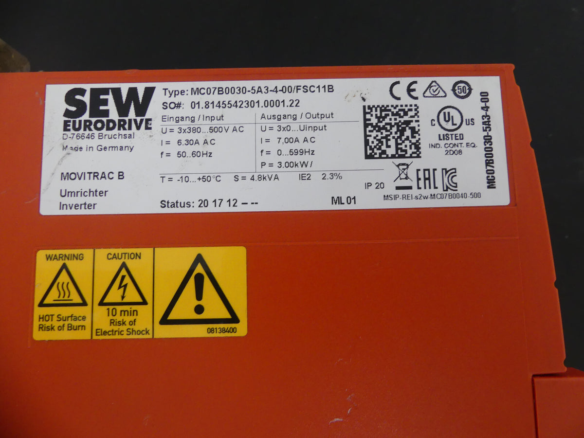 SEW MC07B0030-5A3-4-00/FSC11B