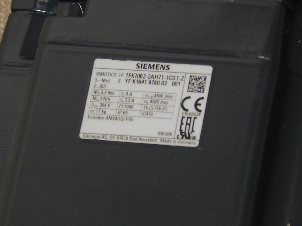 Siemens Simotics 3~Mot 1FK7062-2AH71-1CG1-Z / Z:J03 + Getriebe SP100S-MF1