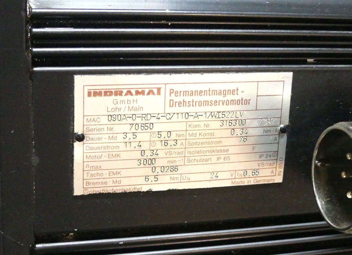 INDRAMAT MAC090A-0-RD-4-C/110-A-1/WI522LV