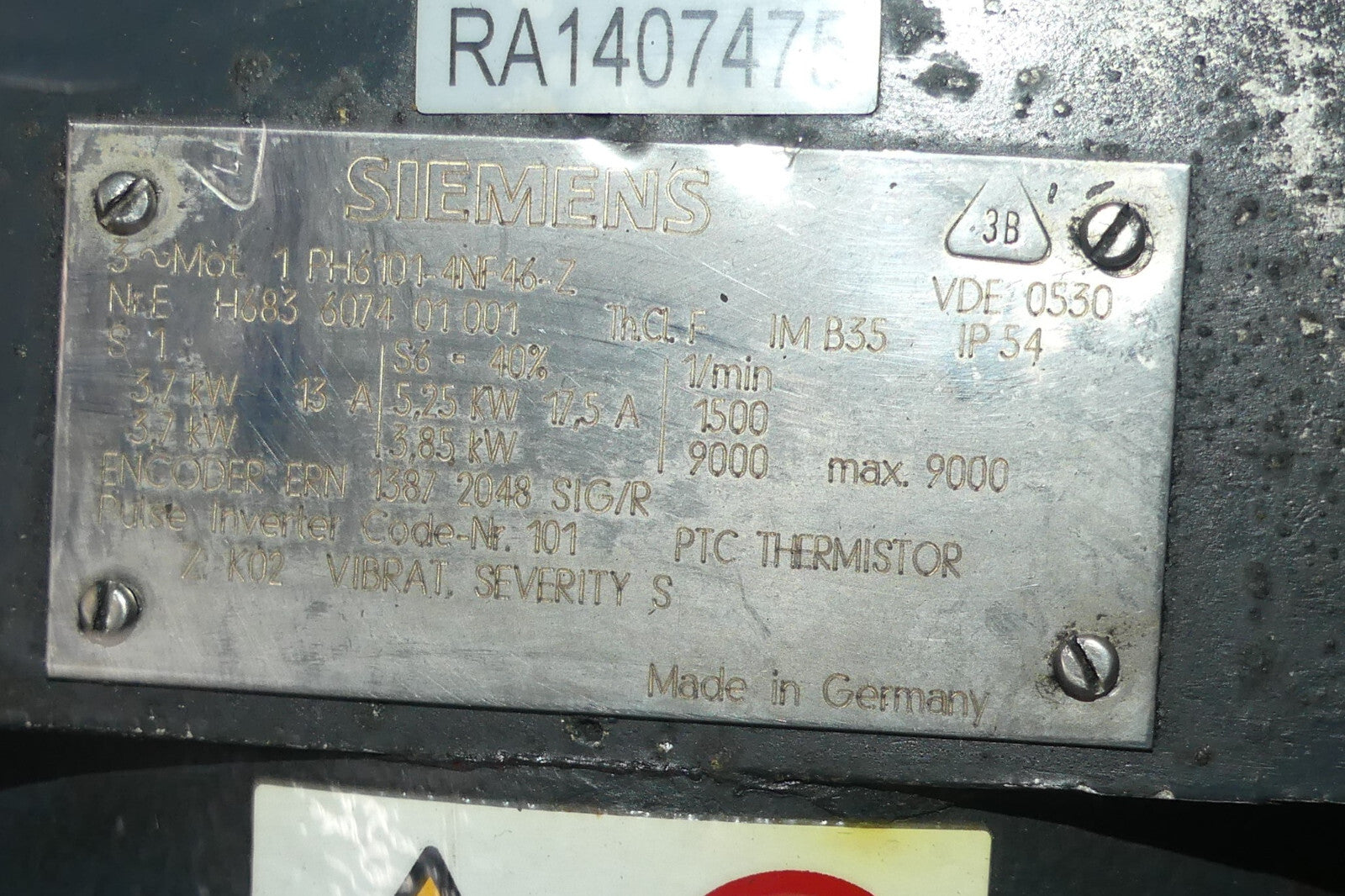 SIEMENS 1PH6101-4NF46-Z