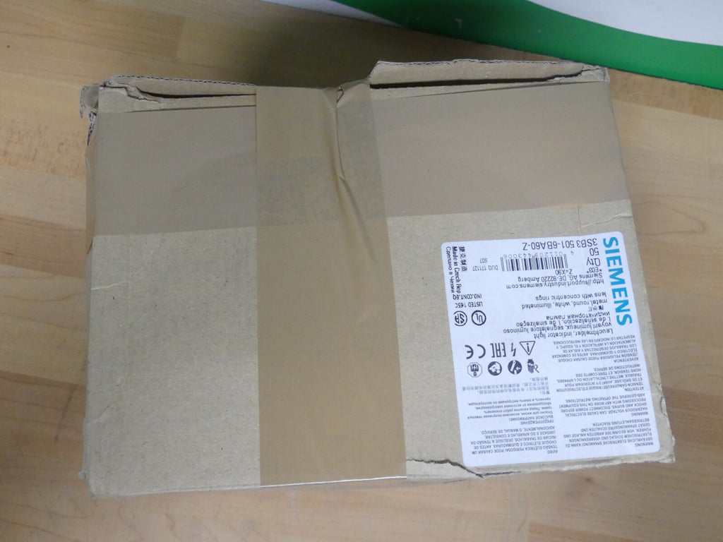 50x Siemens Leuchtmelder 3SB3 501-6BA60-Z / 3SB3501-6BA60 weiß rund Metallhalter