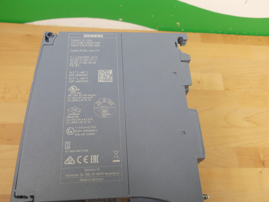 Siemens CPU  1518F-4 PN/DP MFP 6ES7518-4FX00-1AB0    6ES75184FX001AB0