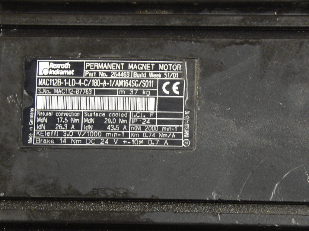 Rexroth Indramat MAC112B-1-LD-4-C/180-A-1/AM164SG/S011  Used