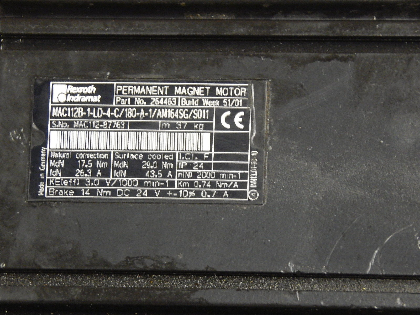 Rexroth Indramat MAC112B-1-LD-4-C/180-A-1/AM164SG/S011  Used