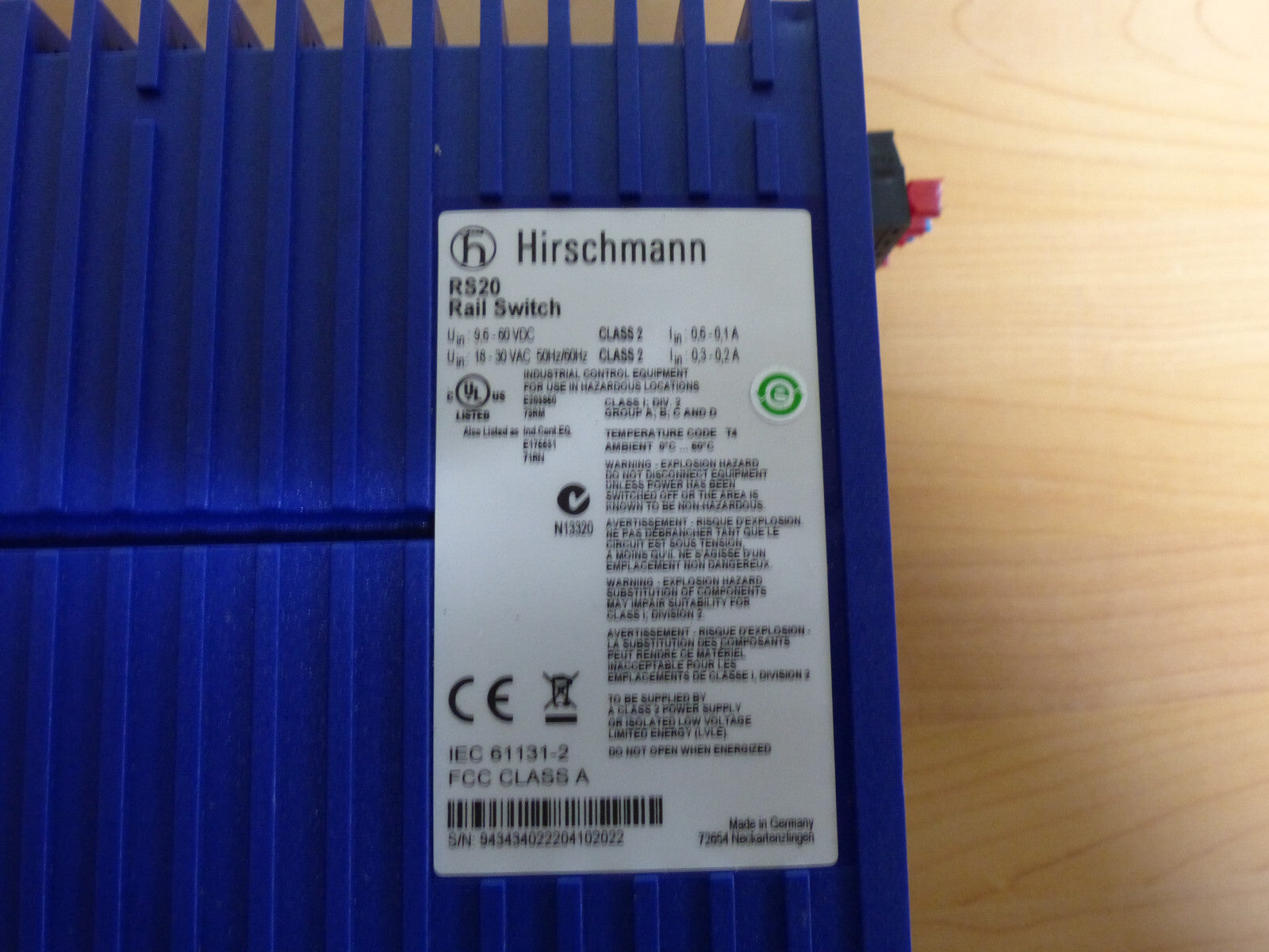 hirschmann rs20-0800t1t1sdaphh06.0.01 used