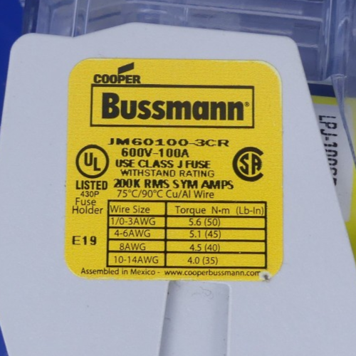 Bussmann CVR-J-60100-M+JM60100-3CR+LPJ100SP