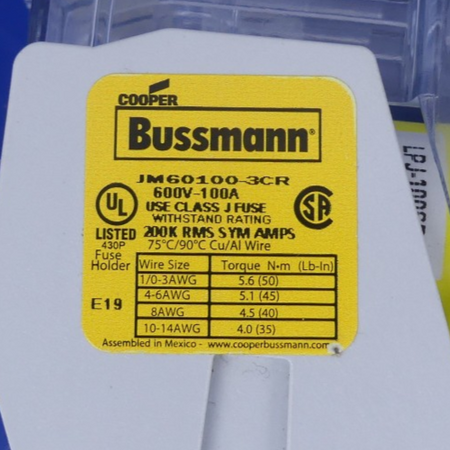 Bussmann CVR-J-60100-M+JM60100-3CR+LPJ100SP