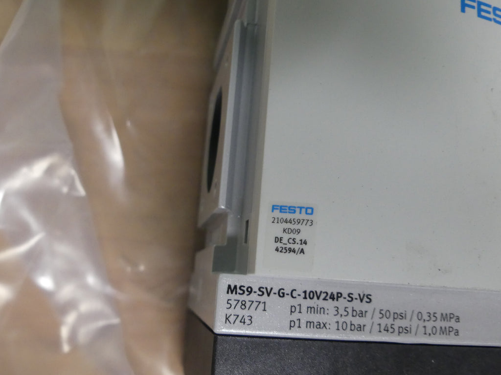Festo MS9-SV-G-C-10V24P-S-VS  578771 +MDH-3/224VDC-M12-D-LED