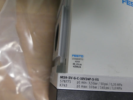Festo MS9-SV-G-C-10V24P-S-VS  578771 +MDH-3/224VDC-M12-D-LED