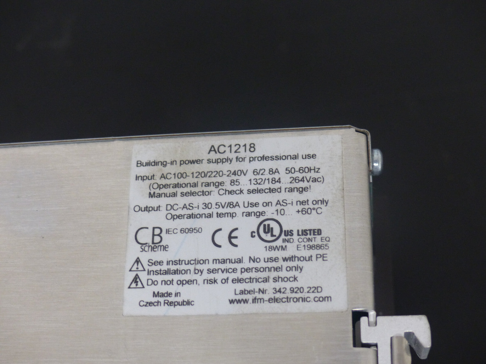 ifm AC1218 AS-i power su AS-i power supply AC 1218 Stromversorgung s.Bilder