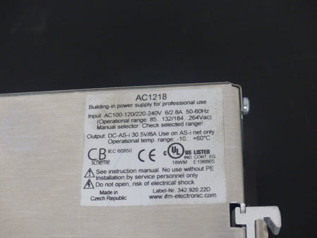 ifm AC1218 AS-i power su AS-i power supply AC 1218 Stromversorgung s.Bilder