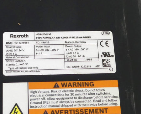 Rexroth IndraDrive Mi  KNK03.1A-NR-A0008-P-U226-A4-NNNN