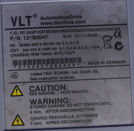 Danfoss VLT Automation Drive FC-302P1K5T5E20H1