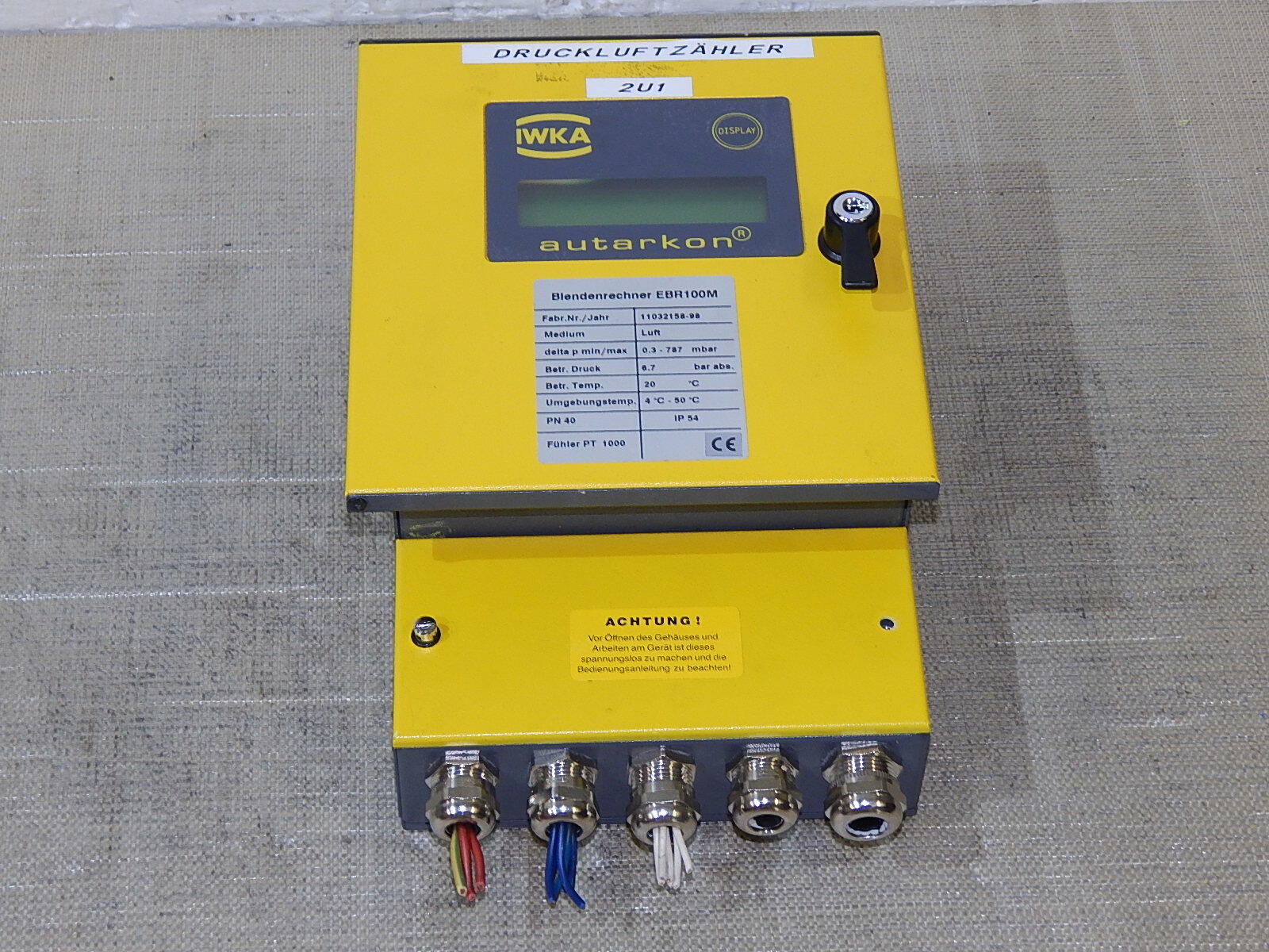 IWKA autarkon®  Druckluftzäler//Wärmezähler  EBR100M Fabr.Nr./ 11032158-98  used