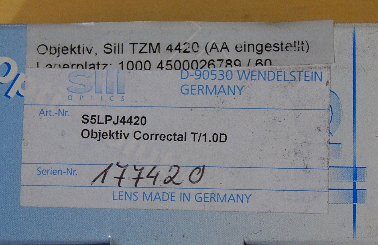 SILL OPTICS - CORRECTAL - Telezentrisches Objektiv mit CMount - S5LPJ4420