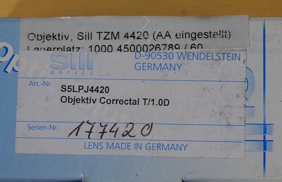 SILL OPTICS - CORRECTAL - Telezentrisches Objektiv mit CMount - S5LPJ4420