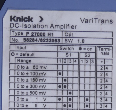 Knick DC-Trennverstärker P27000H1, DC-Isolation Amplifier