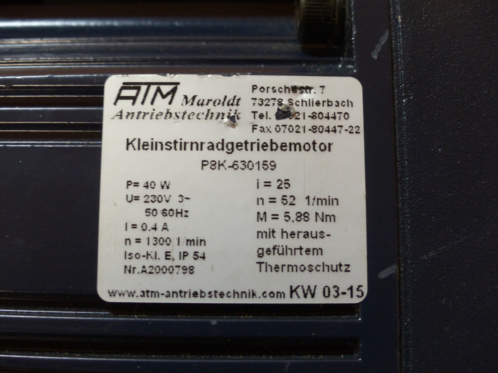 Kleinstirnradgetriebemotoren ATM P8K-630159 s.Bilder
