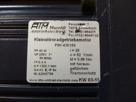 Kleinstirnradgetriebemotoren ATM P8K-630159 s.Bilder