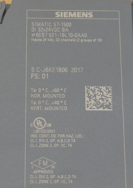SIEMENS 6ES7 521-IBL10-0AA0  6ES7521-IBL10-0AA0