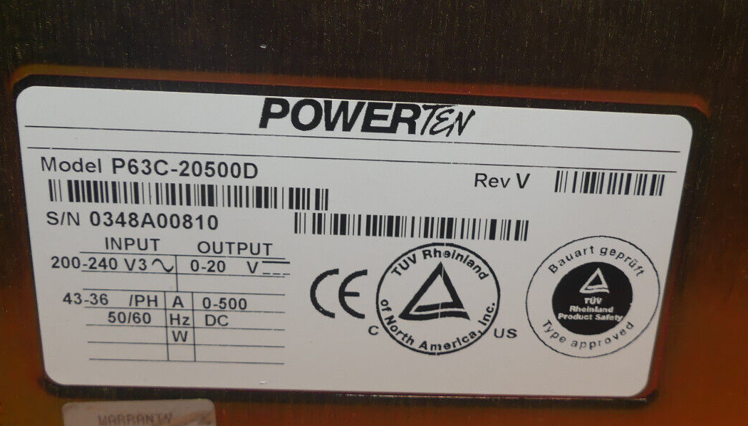 Power Ten Inc  P63C-20500D VIN 200-240 sBilder