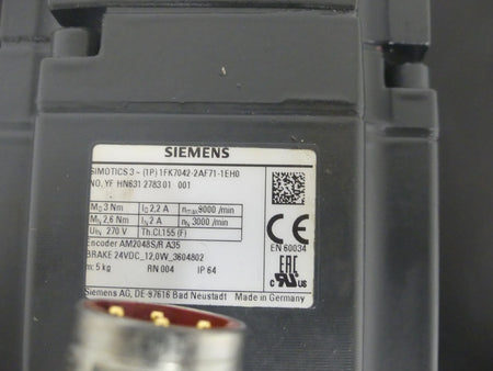 Siemens Simotics S Synchronservomotor 1FK7042-2AF71-1EH0   1FK70422AF711EH0
