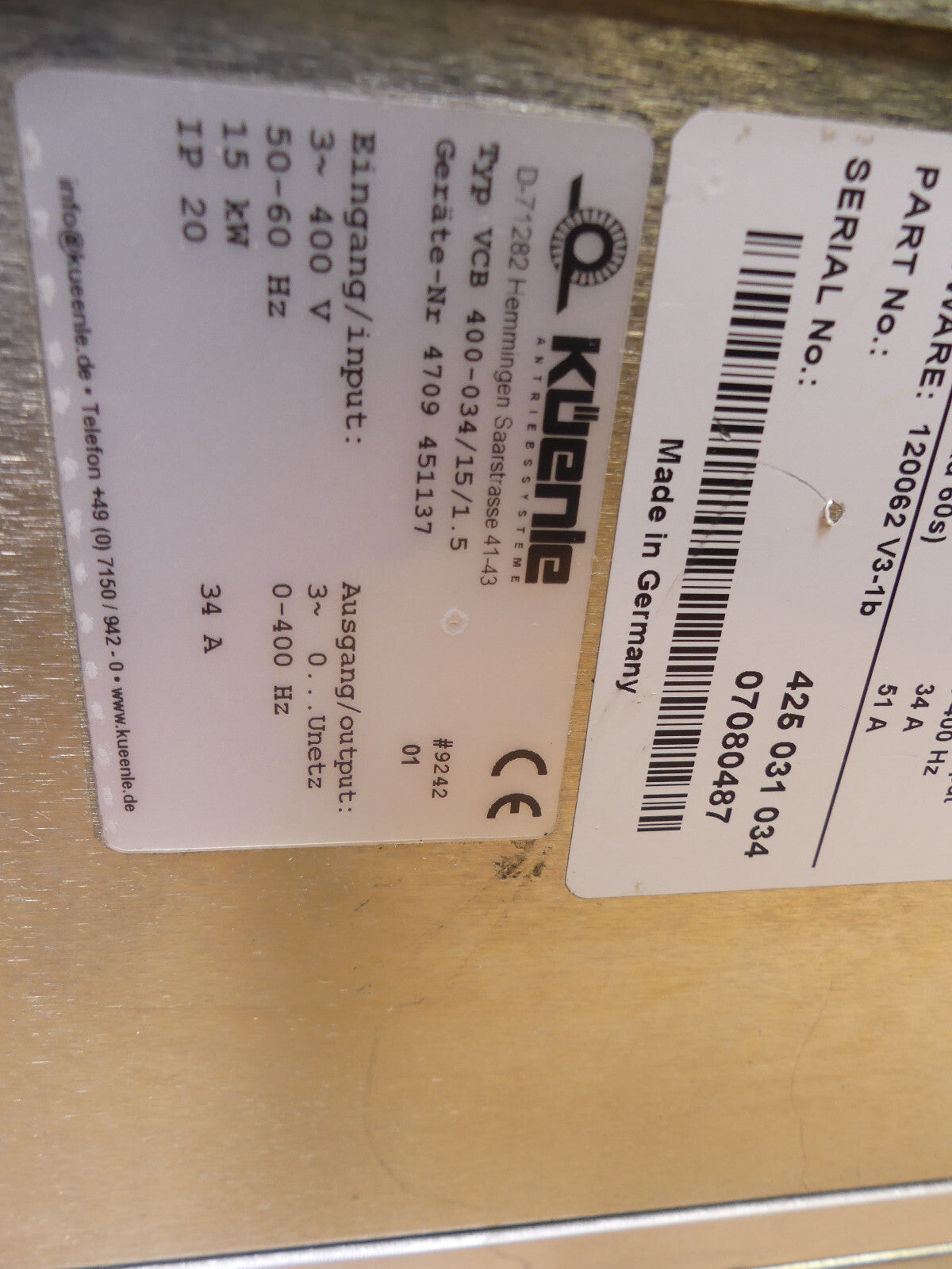 Küenle VECTRON VCB 400-034 Frequenzumrichter VCB400034 15 kw s.Bilder