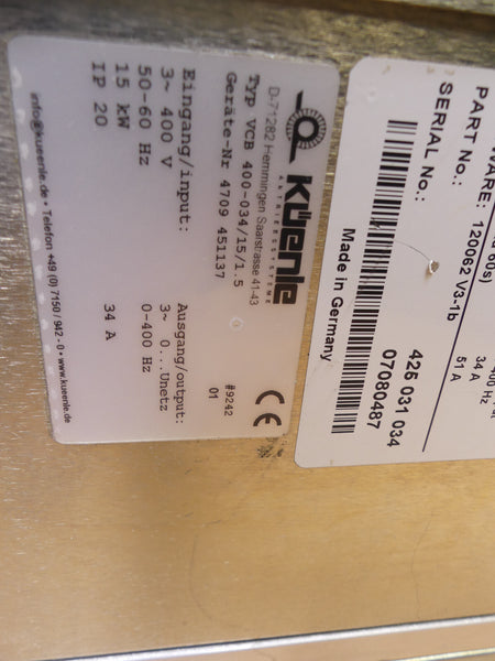 Küenle VECTRON VCB 400-034 Frequenzumrichter VCB400034 15 kw s.Bilder