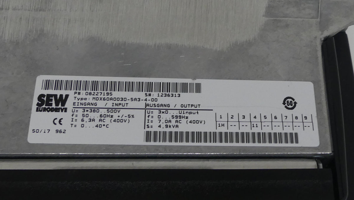 SEW MDX60A0030-5A3-4-00 +MDX61B-00/0T