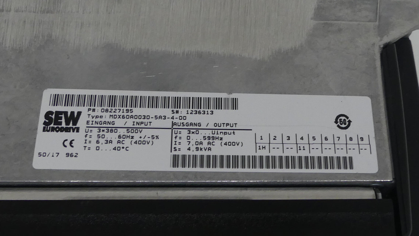 SEW MDX60A0030-5A3-4-00 +MDX61B-00/0T
