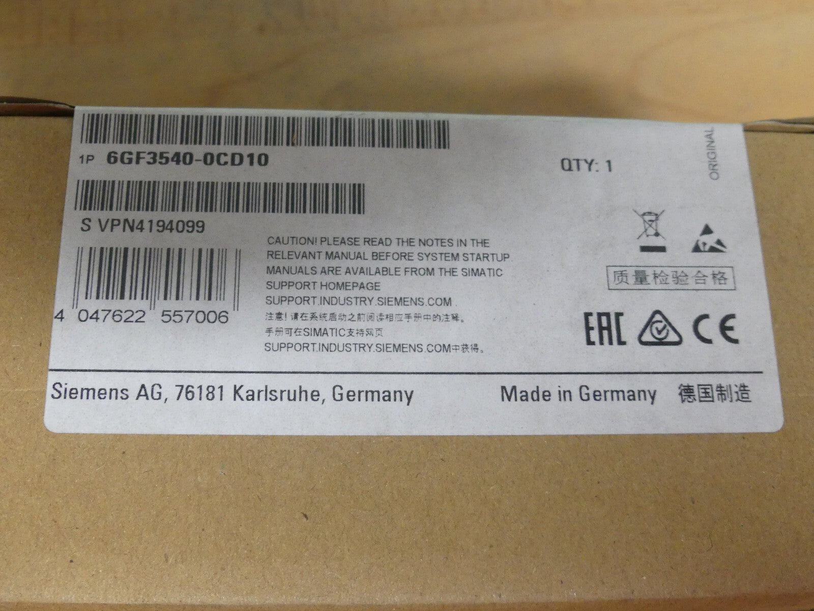 SIEMENS 6GF3540-0CD10   6GF35400CD10