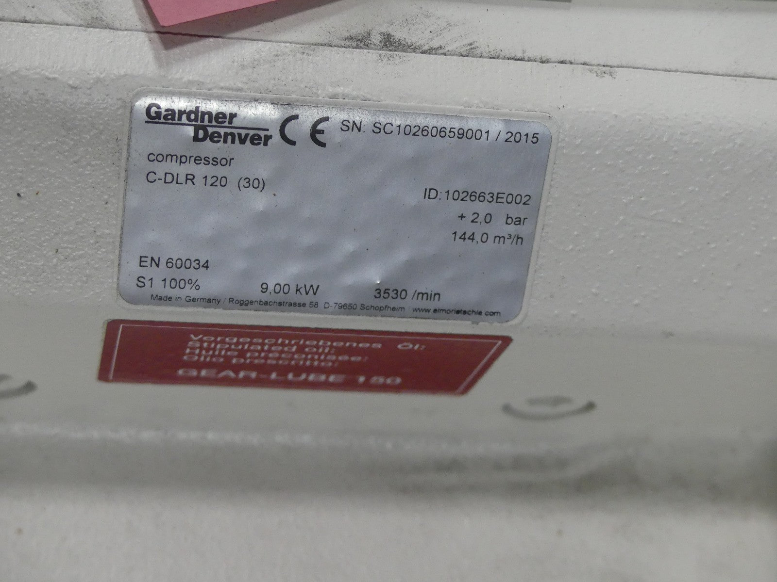 DARDNER DENVER COMPRESSOR C-DLR 120  (30)