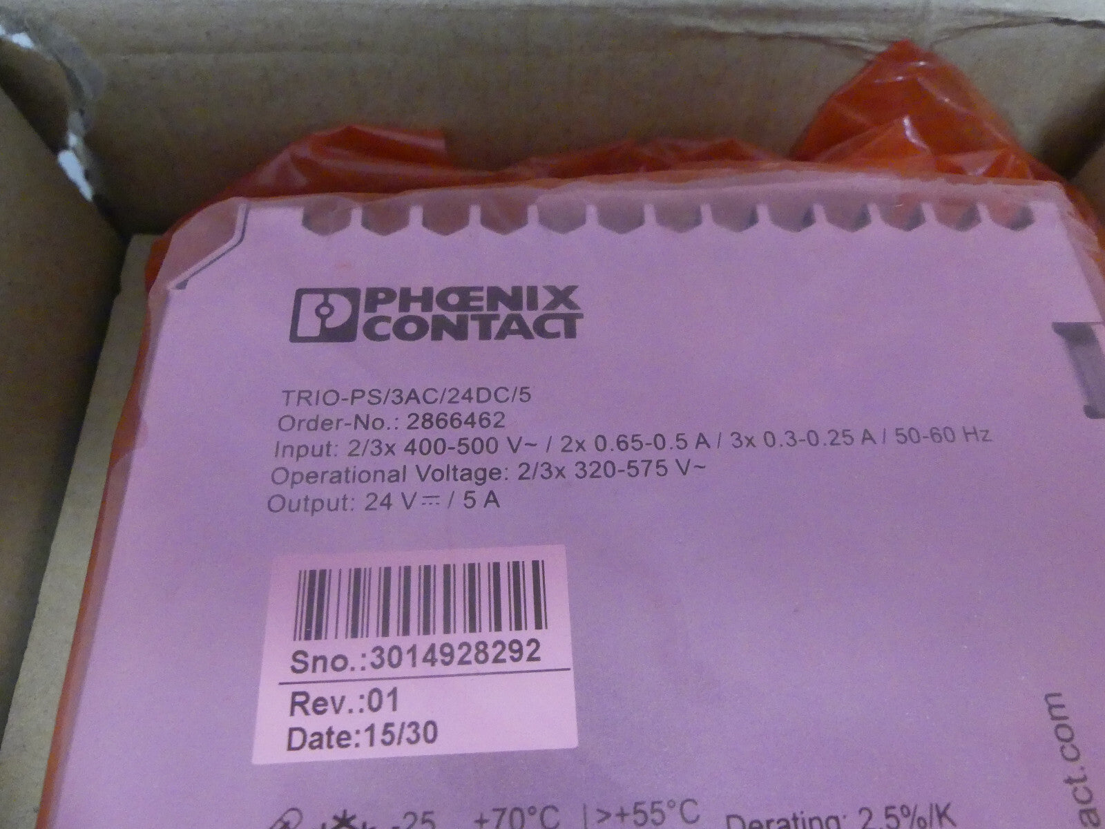 Phoenix Contact  2866462 Tria-PS/3AC/24DC/5  Stromversorgung