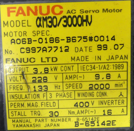 Fanuc A06B-0186-B675#0014