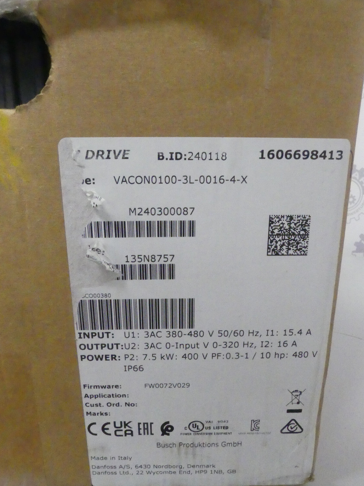 VACON 0100-3L0016-4-X