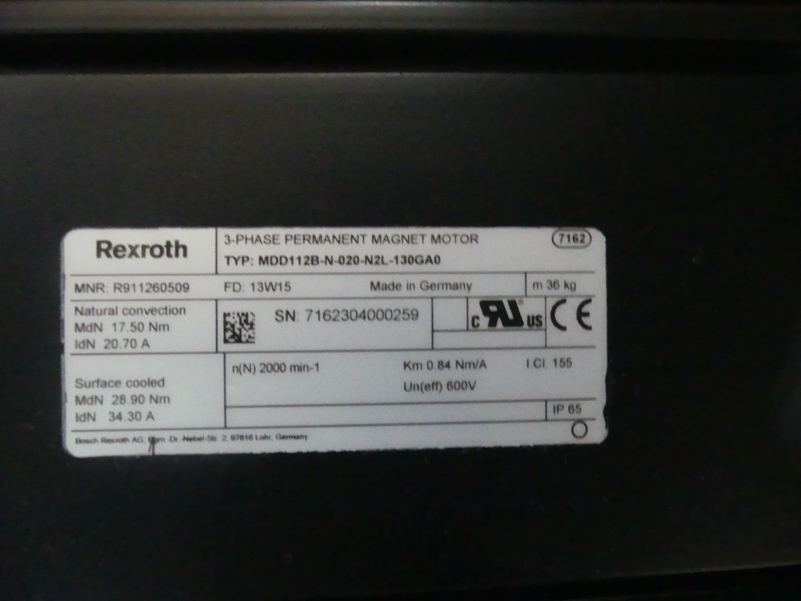 REXROTH MDD112B-N-120-N2L-130GA0