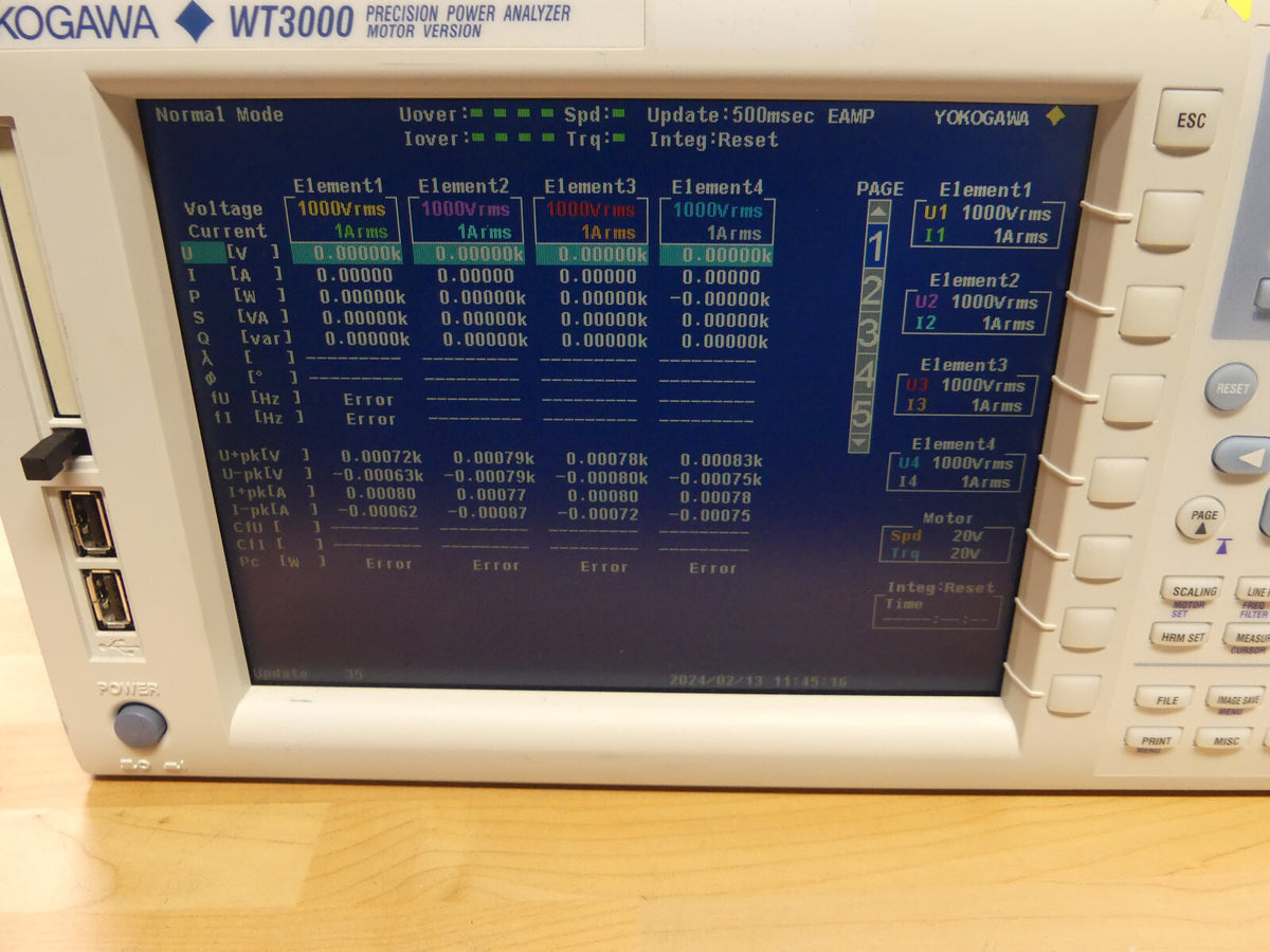 Yokogawa WT3000 Power Analyzer Motor Version 760304-40-MV-F-/EC/C5/DT s.Bilder