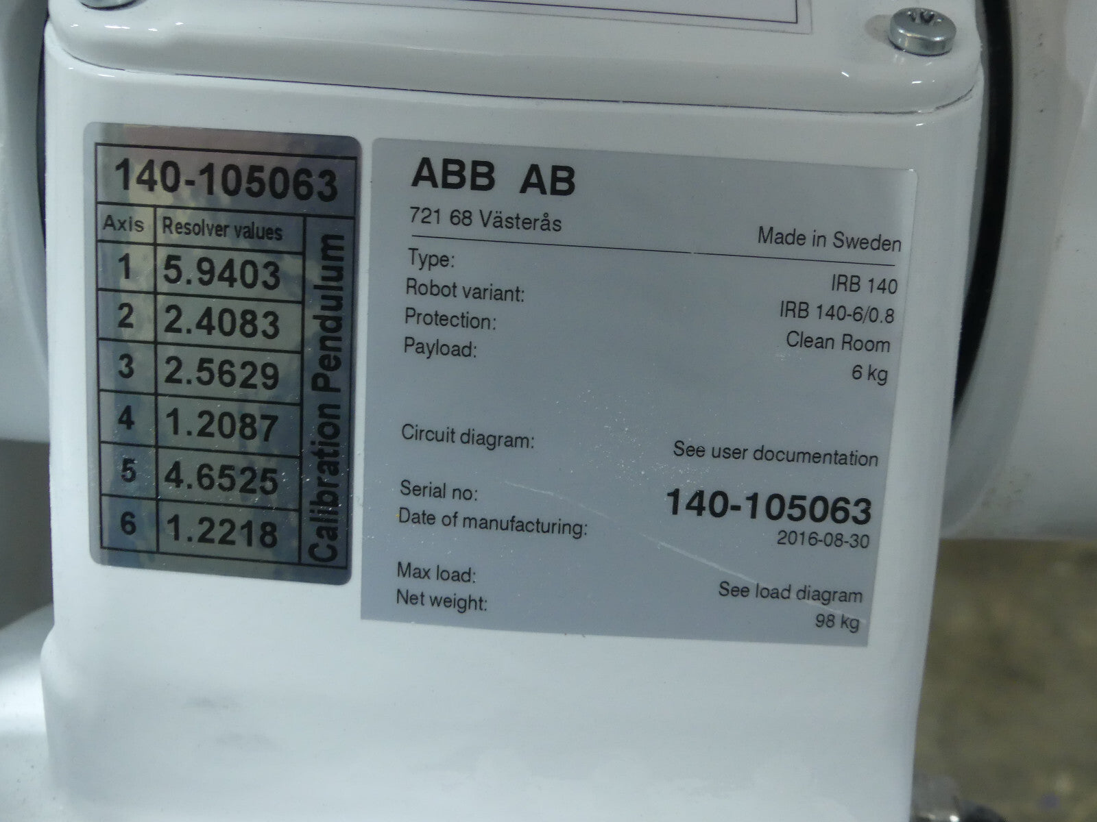 ABB  IRB 140  IRB140-6/0.8 Industrieroboter B.j 2016 s.Bilder