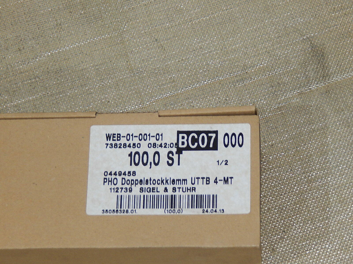  50 Stück Phoenix Contact Doppelstockklemme UTTB 4-MT  Ord.No.:3044775