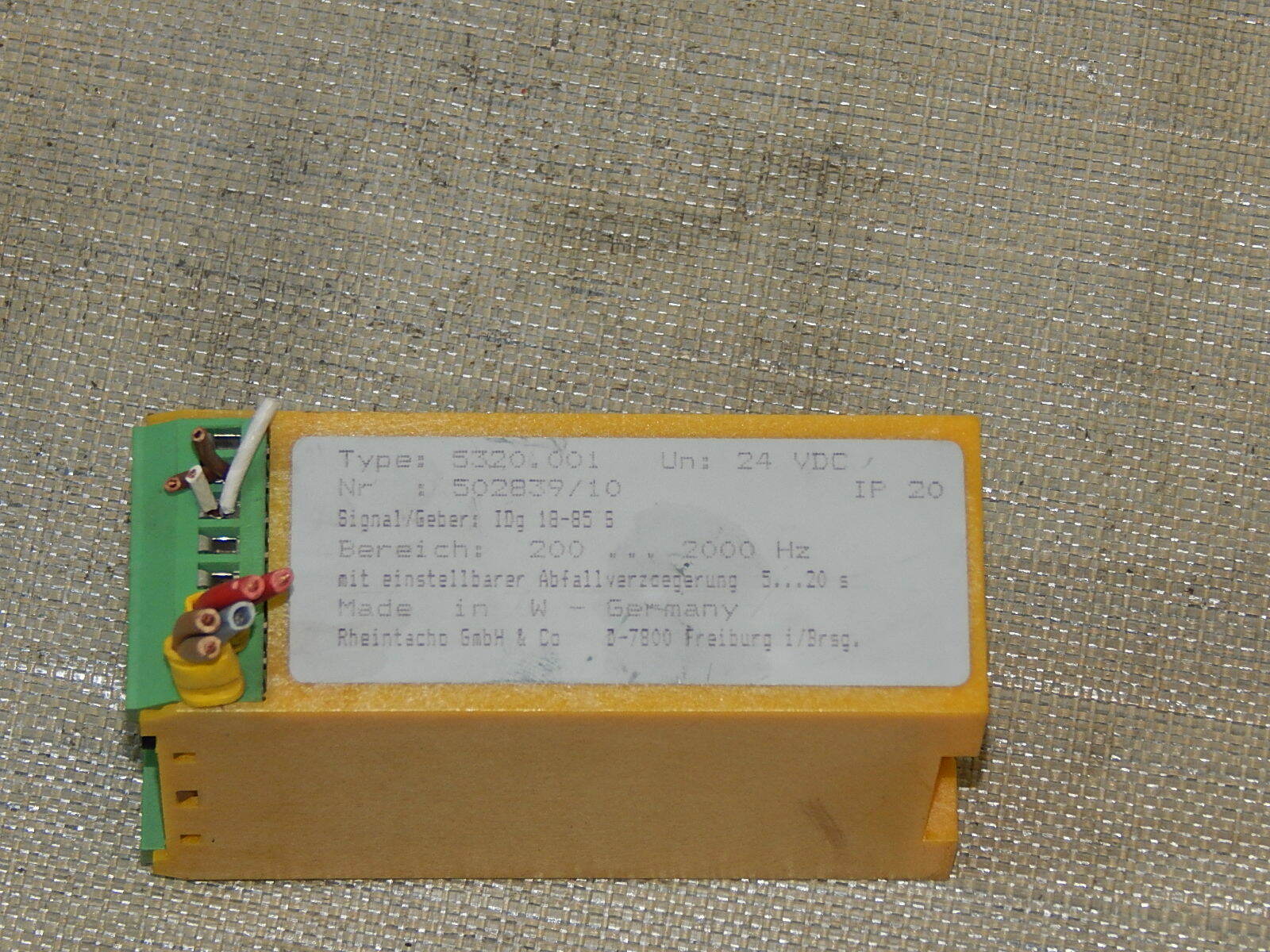  Rheintacho type 5320.004 Drehzahlrelais  used